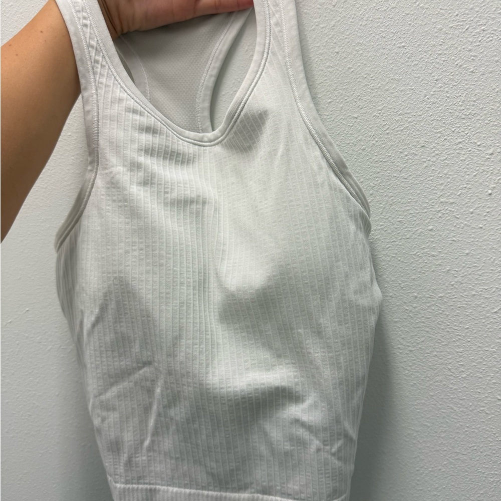 White Ribbed Tank Top. Lululemon